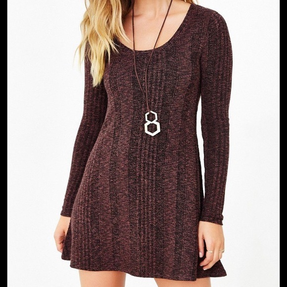 UO BDG camp sweater dress in brown